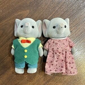 Calico Critters Sylvanian Families 1985 Ellwoods Elephant Family Dad Mom